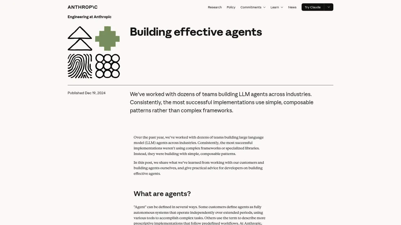 Anthropic's Building Effective Agents paper on composable agent patterns