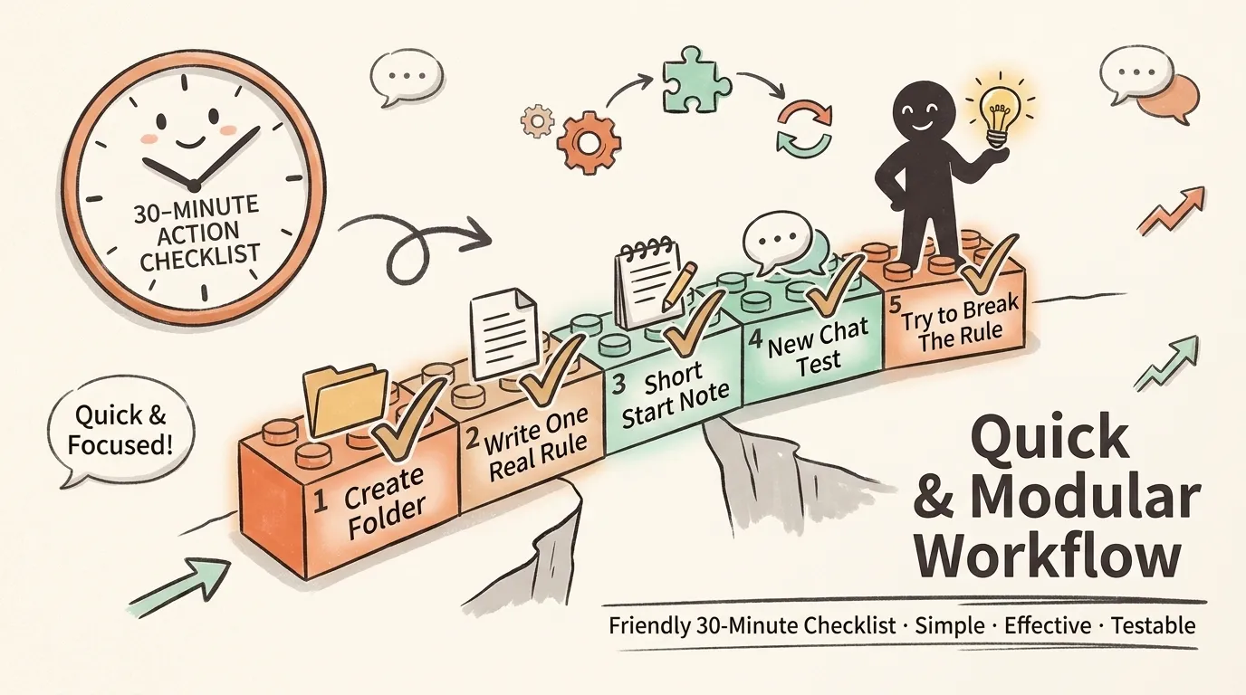 Thirty-minute checklist to build an AI agent for business rules folder