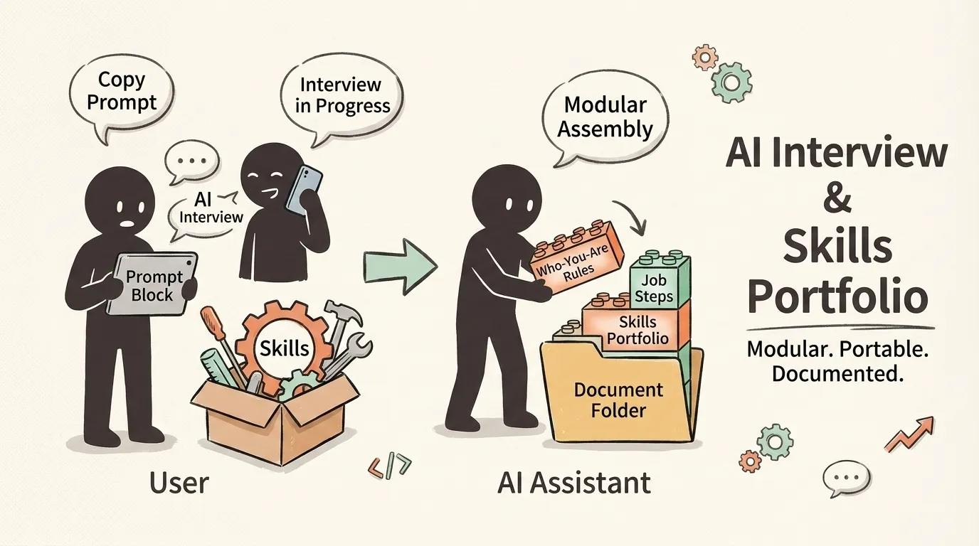 Copy interview prompt builds a portable rules folder with any AI agent