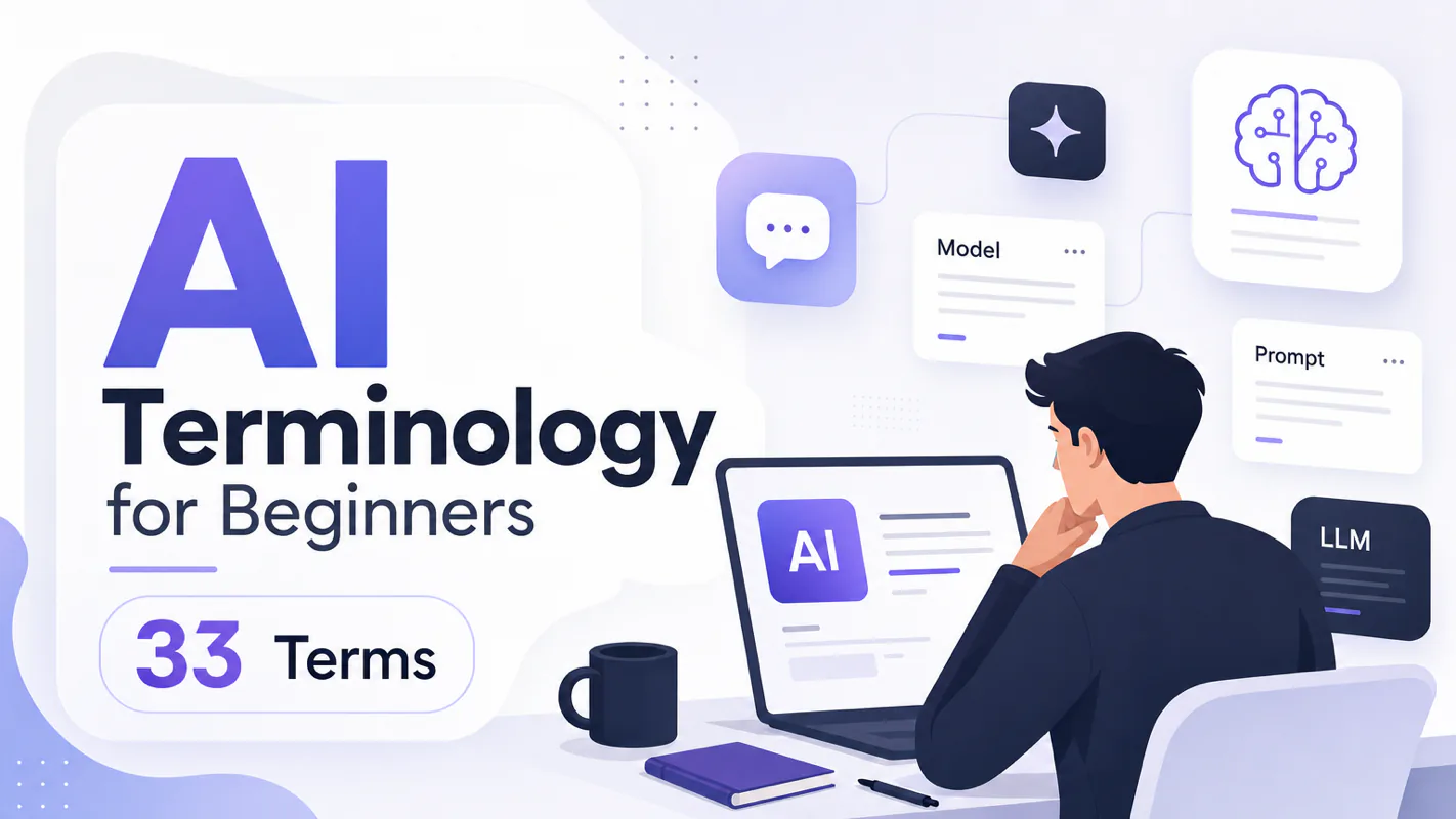 AI Terminology for Beginners: 33 Terms technical illustration for AI Workflow Pro readers