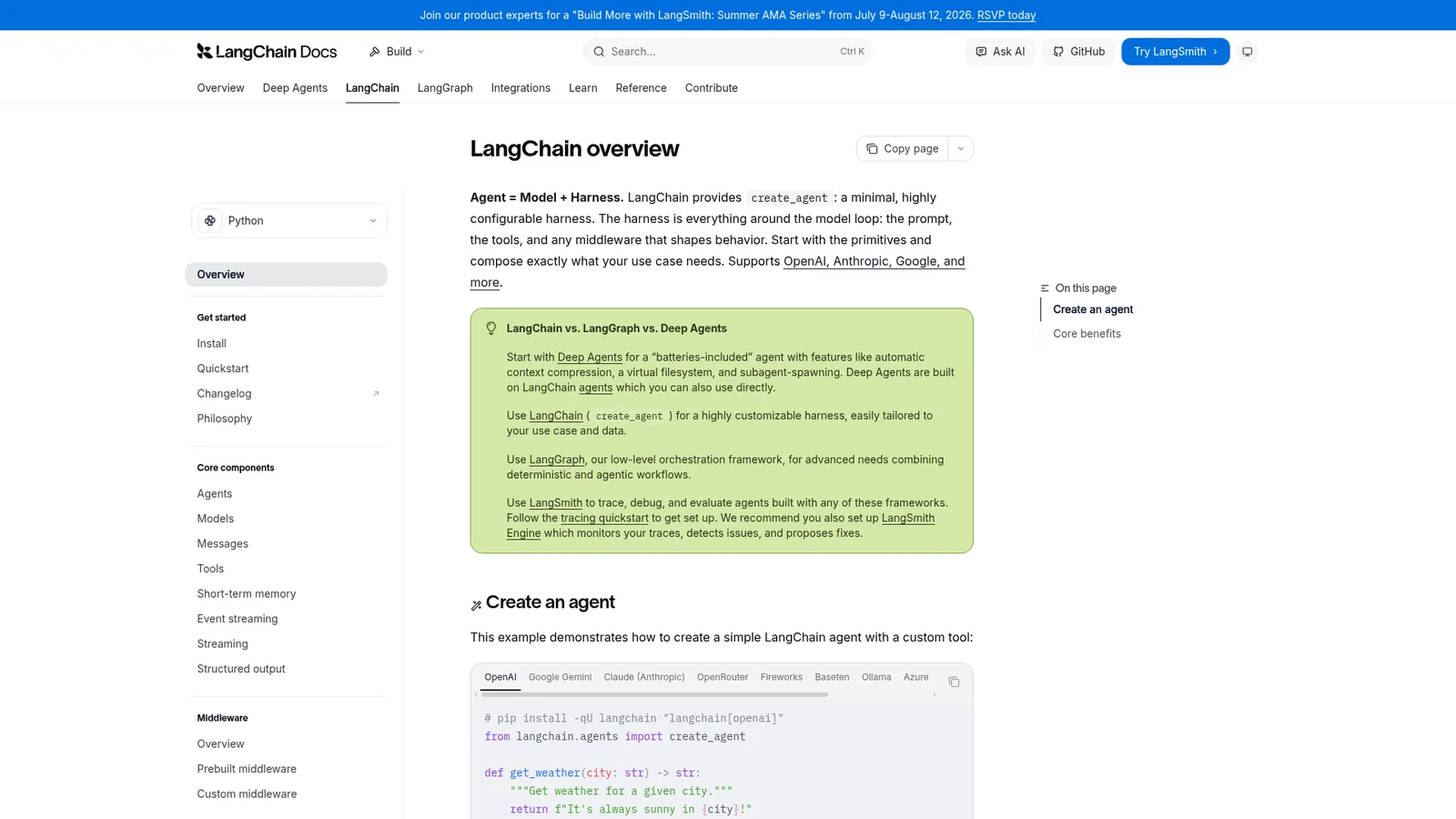 LangChain documentation, a RAG framework for knowledge base retrieval