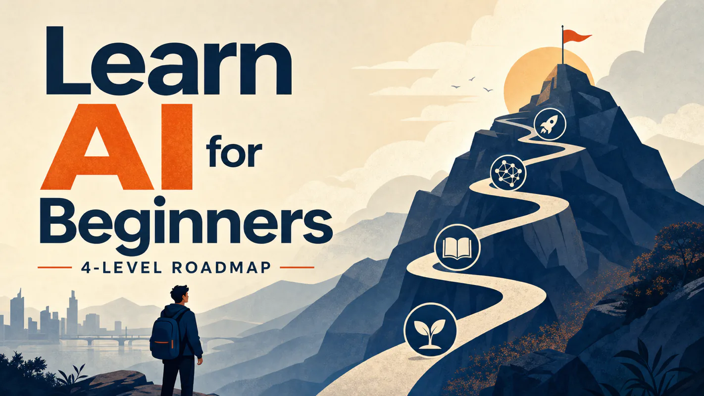 Learn AI for Beginners: 4-Level Roadmap technical illustration for AI Workflow Pro readers
