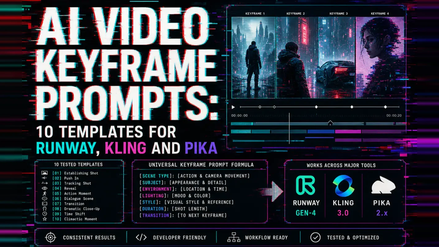AI Video Keyframe Prompts: 10 Templates for Runway, Kling and Pika technical illustration for AI Workflow Pro readers