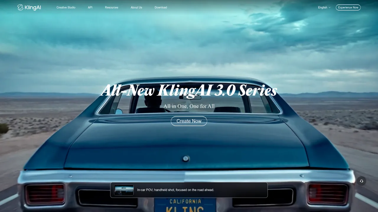 KlingAI 3.0 video platform showing a start-and-end keyframe prompt