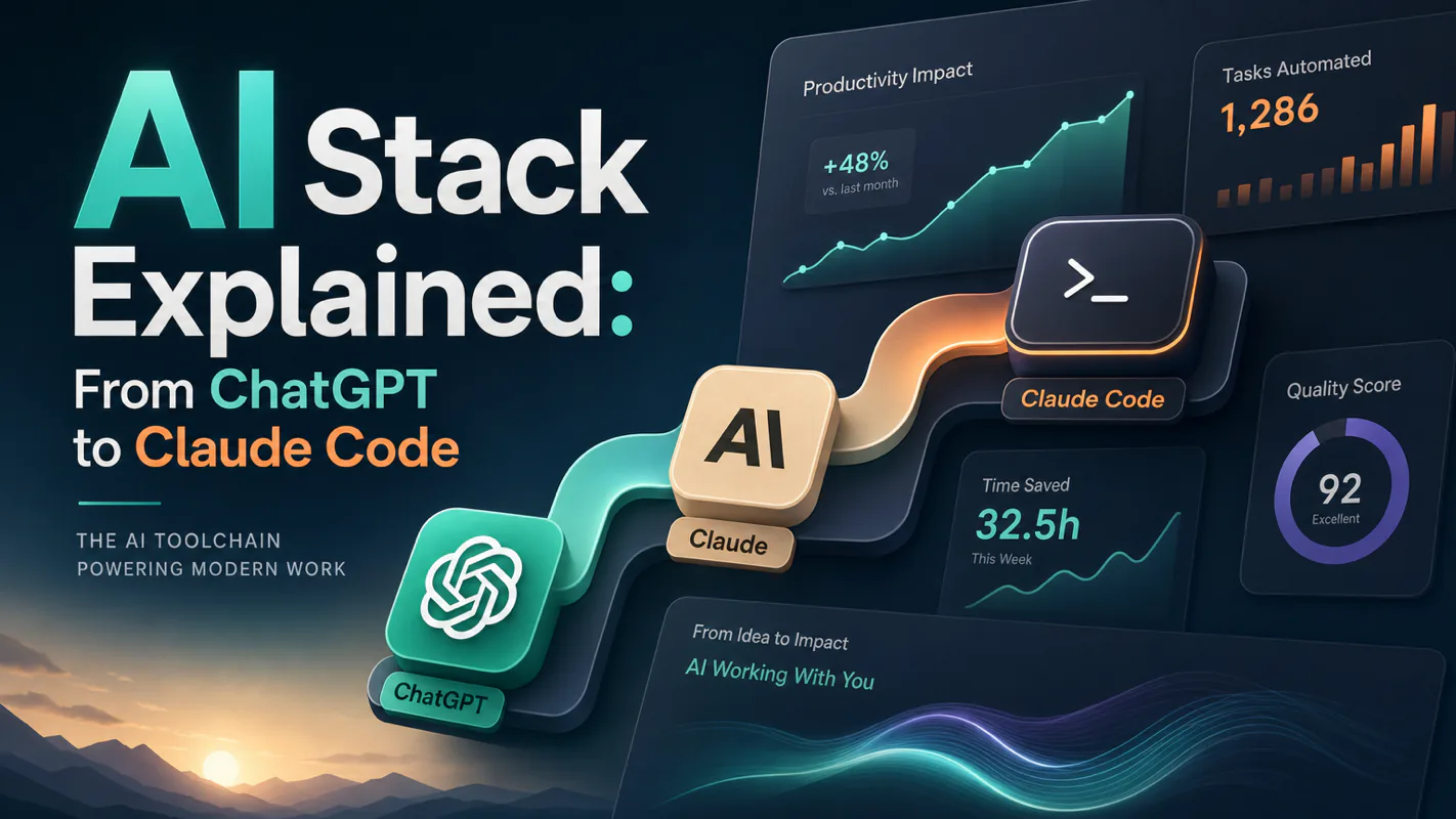 AI Stack Explained: From ChatGPT to Claude Code technical illustration for AI Workflow Pro readers
