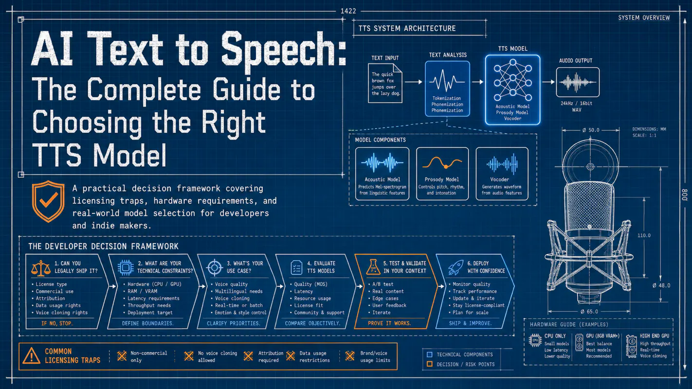 AI Text to Speech: The Complete Guide to Choosing the Right TTS Model technical illustration for AI Workflow Pro readers