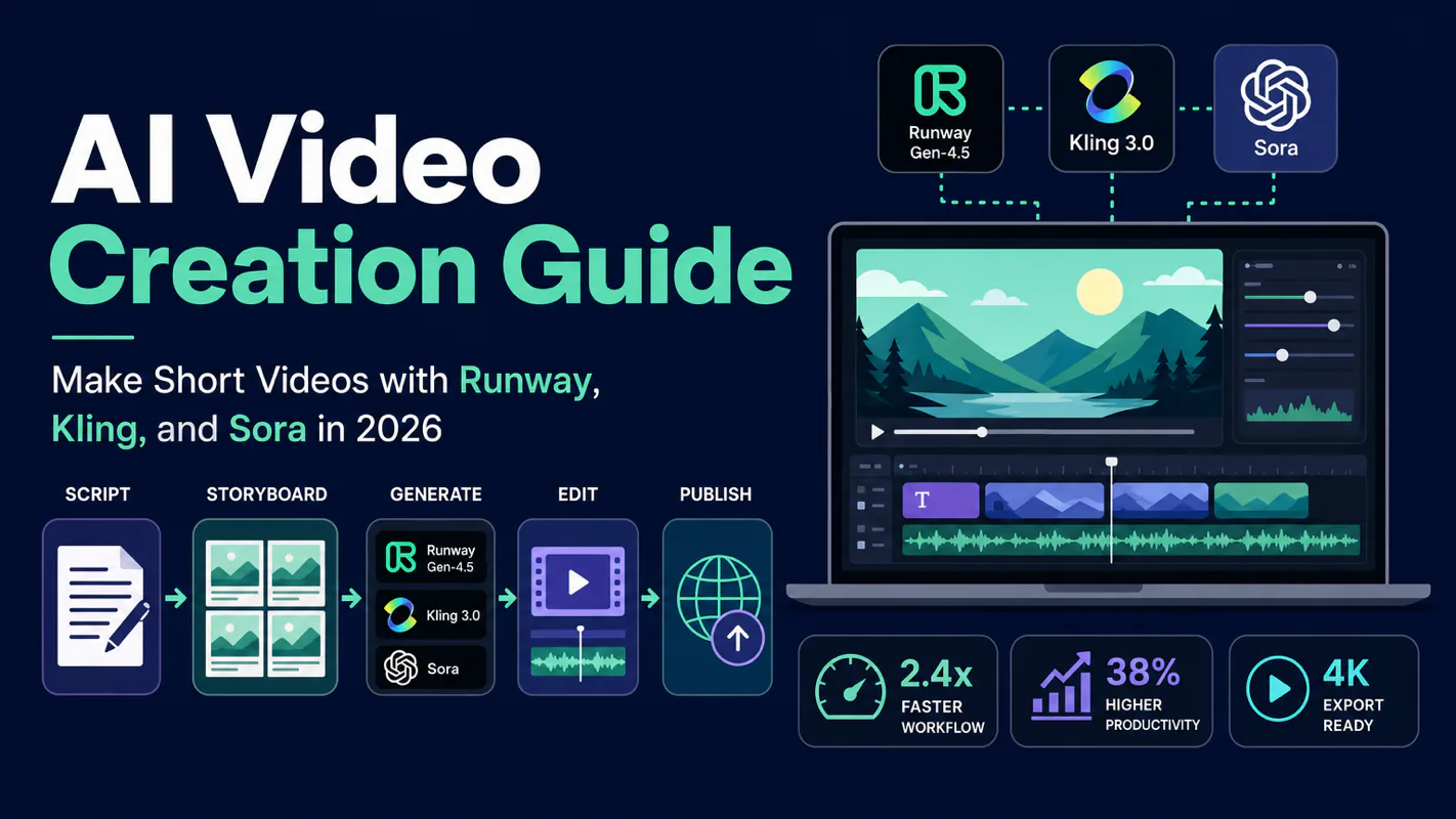 AI Video Creation Guide: How to Make Short Videos with Runway, Kling, and Sora in 2026 technical illustration for AI Workflow Pro readers