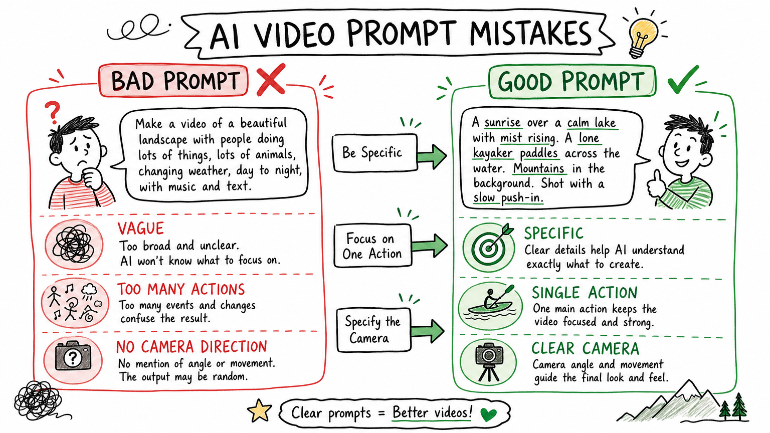 Common AI video prompt mistakes and how to fix them