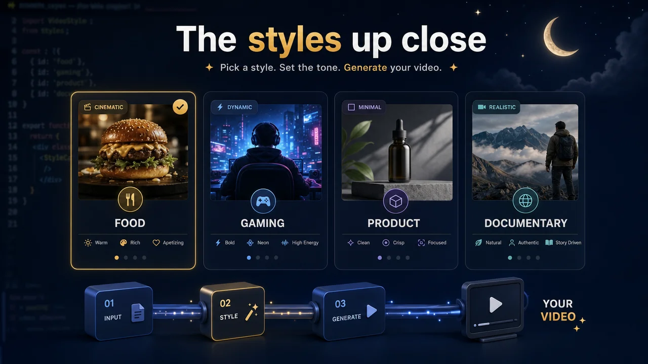 22 video editing style presets with different visual moods