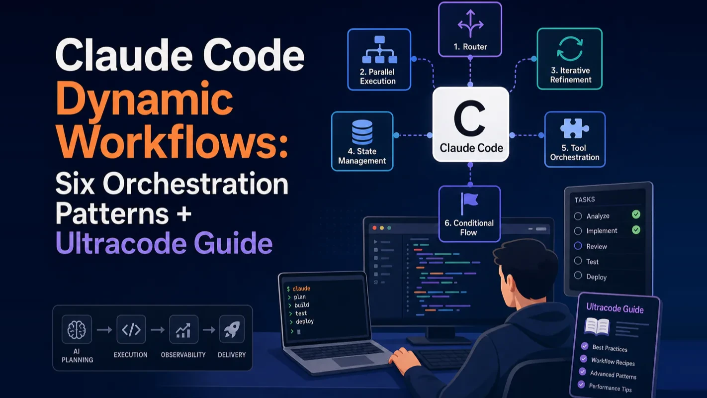 Claude Code Dynamic Workflows: Six Orchestration Patterns + Ultracode Guide technical illustration for AI Workflow Pro readers