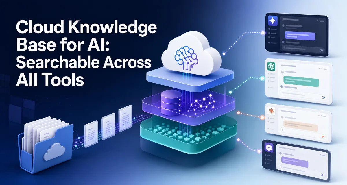 Three-tier cloud knowledge base architecture with brain-mcp searchable from every MCP-aware AI tool