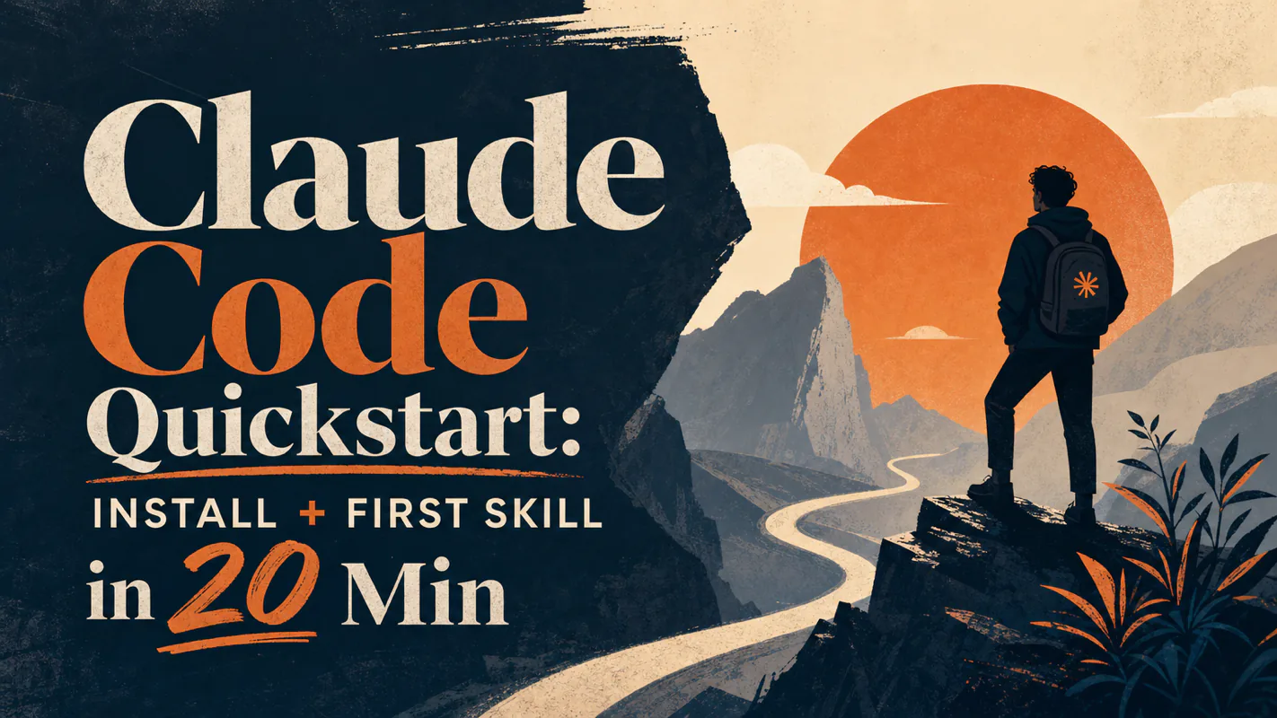 Claude Code Quickstart: Install + First Skill in 20 Min technical illustration for AI Workflow Pro readers
