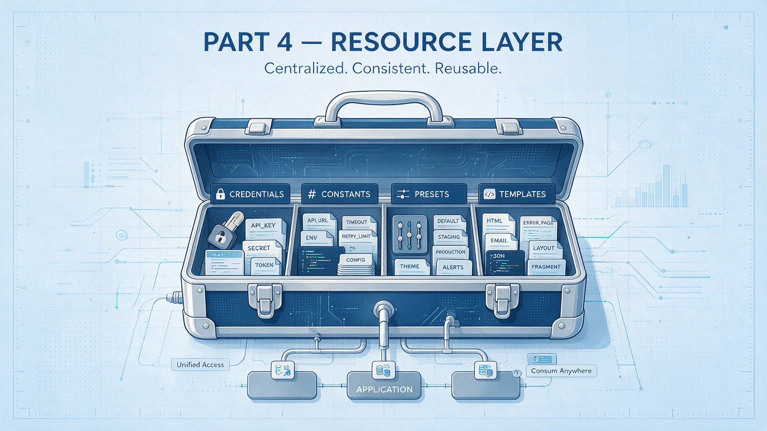 Skill resource layer — credentials, constants, presets, and templates