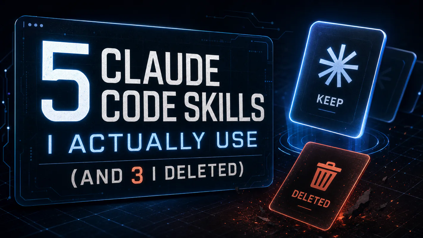 5 Claude Code Skills I Actually Use (and 3 I Deleted) technical illustration for AI Workflow Pro readers