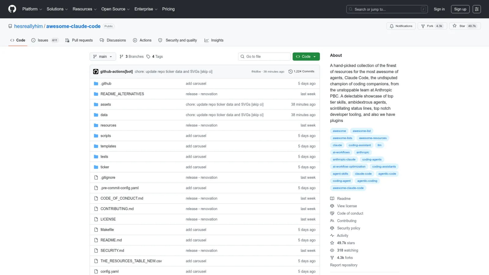 awesome-claude-code GitHub repository curating Claude Code commands and skills