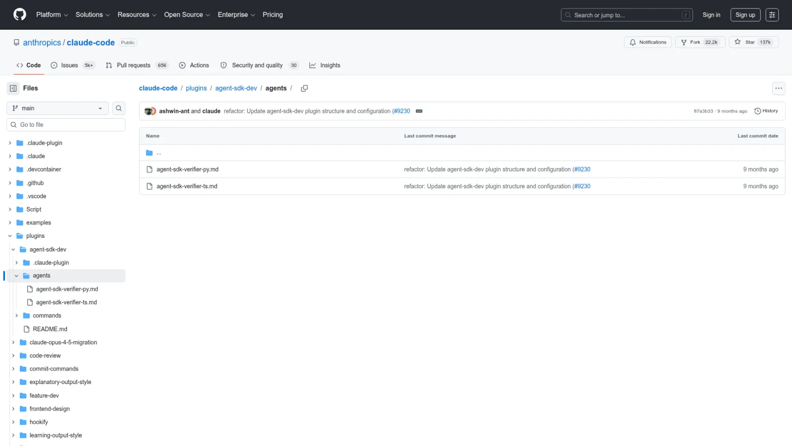 Real subagent configuration markdown files in the claude-code agents folder