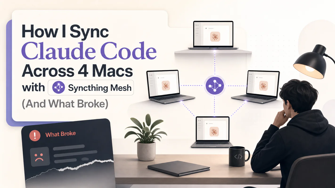 How I Sync Claude Code Across 4 Macs with Syncthing Mesh (And What Broke First) technical illustration for AI Workflow Pro readers