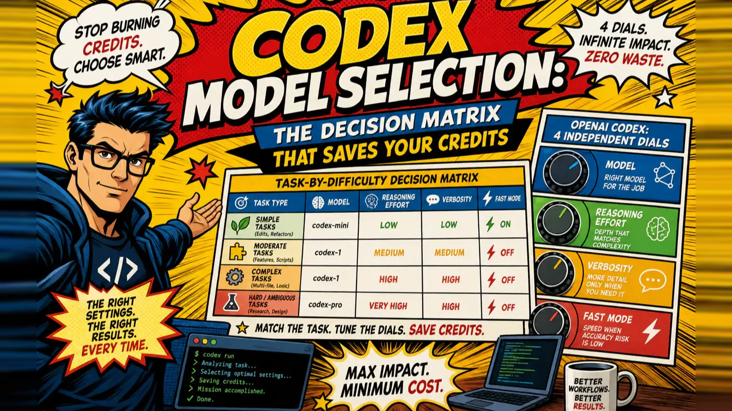 Codex Model Selection: The Decision Matrix That Saves Your Credits technical illustration for AI Workflow Pro readers