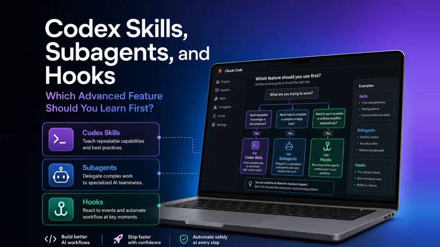 Codex Skills, Subagents, and Hooks: Which Advanced Feature Should You Learn First? technical illustration for AI Workflow Pro readers