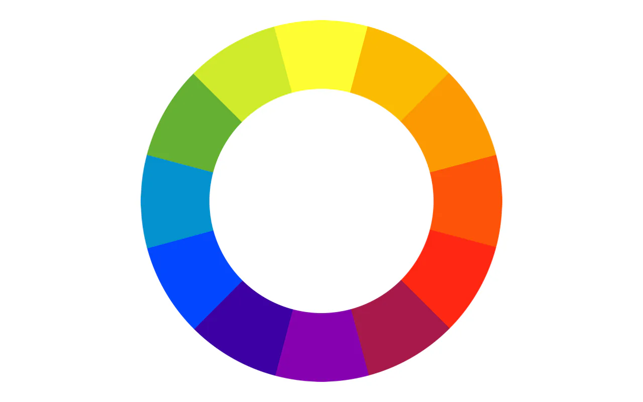 Complementary color wheel for high-contrast YouTube thumbnail palettes