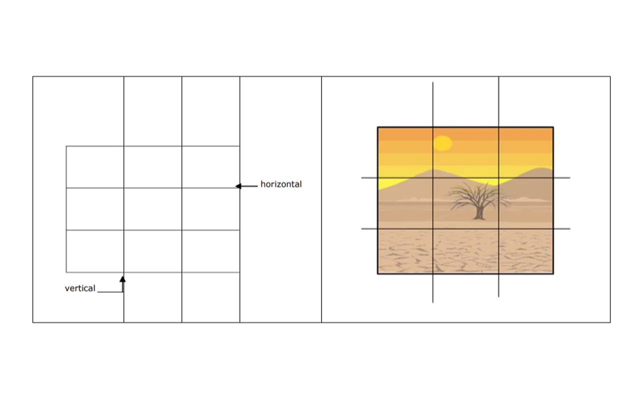 Rule of thirds grid applied to YouTube thumbnail composition