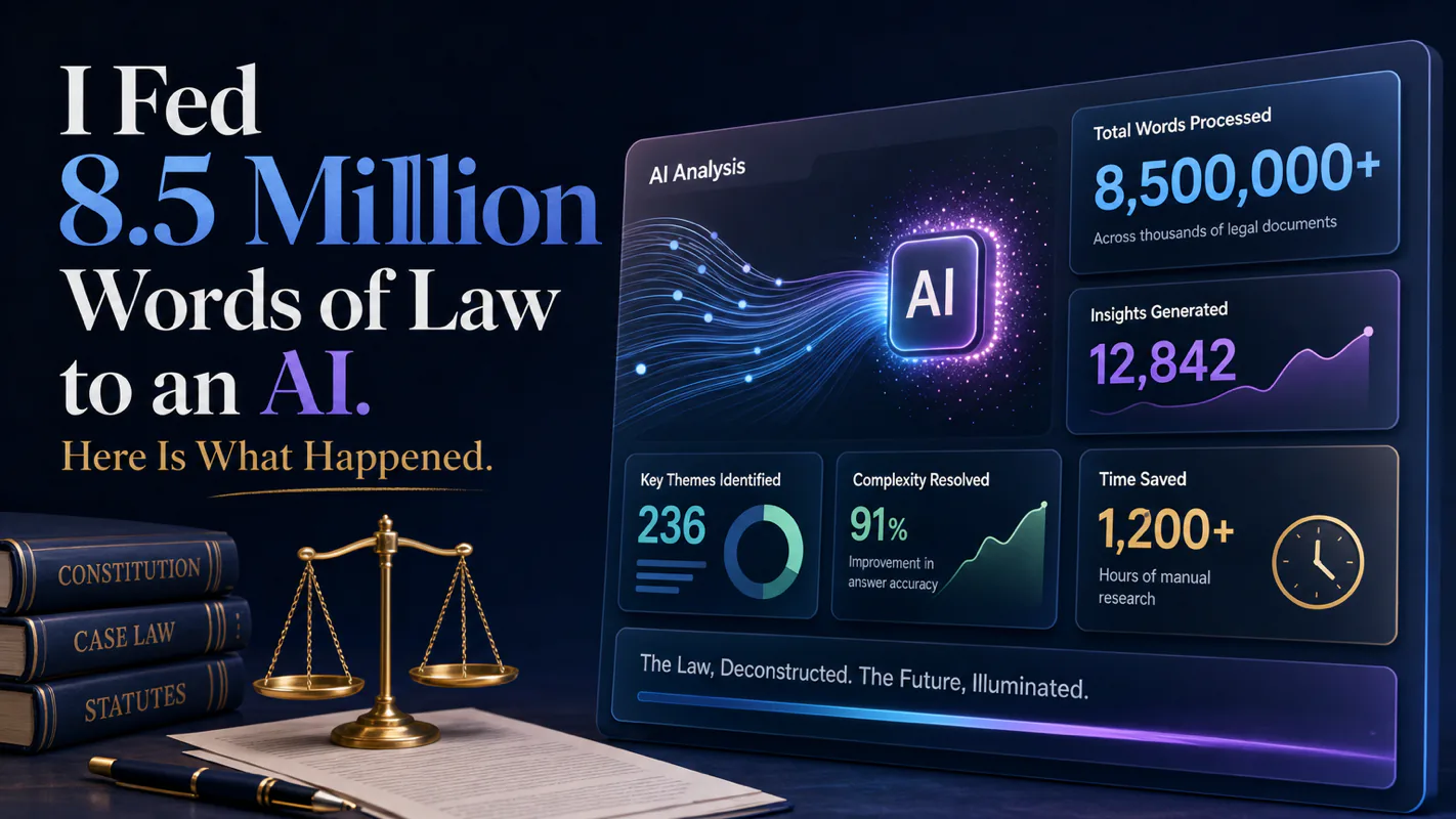 I Fed 8.5 Million Words of Law to an AI. Here Is What Happened. technical illustration for AI Workflow Pro readers