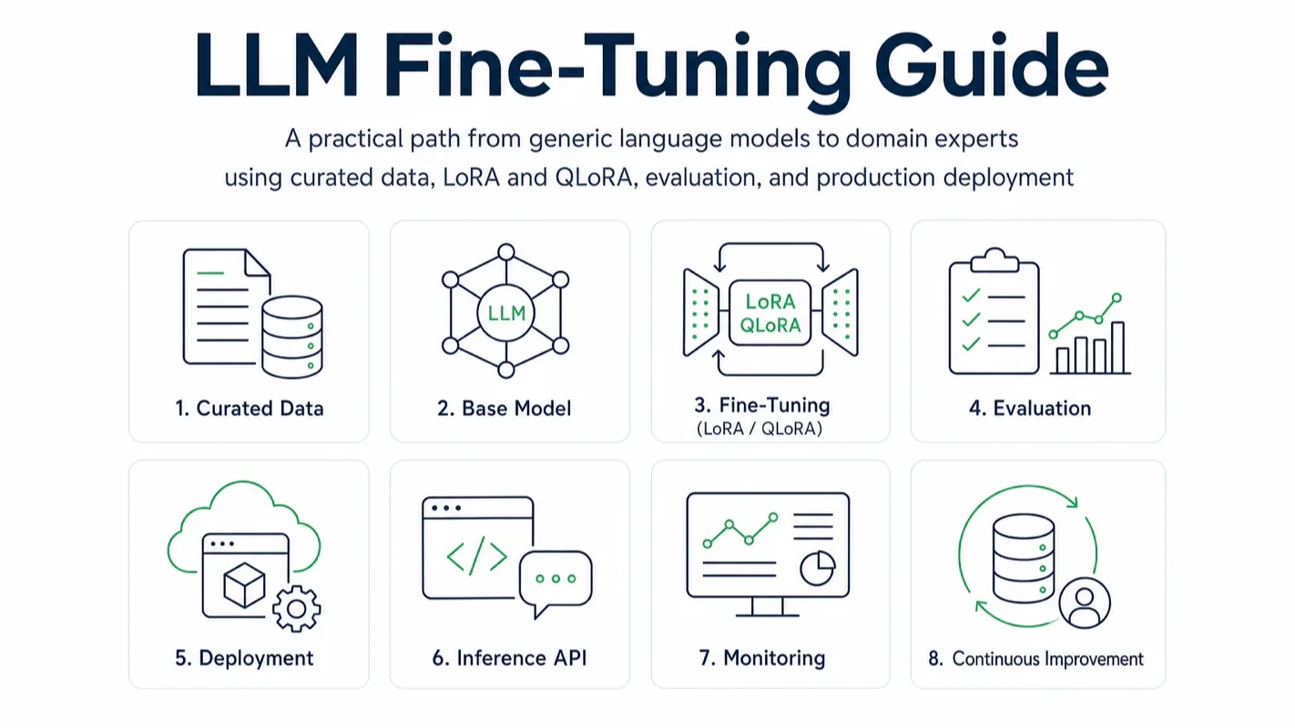 LLM fine-tuning guide from curated data and LoRA training to deployment