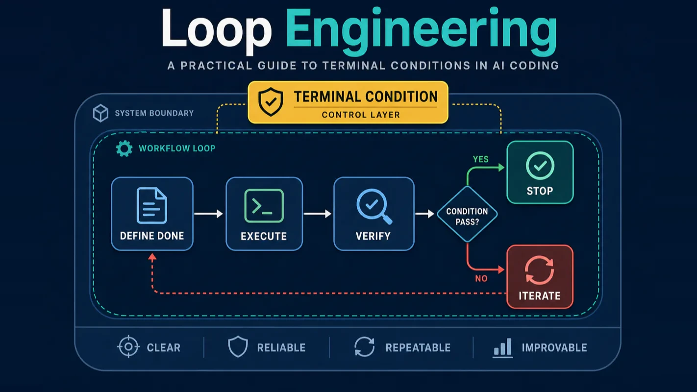 Loop engineering system showing execution, verification, and terminal conditions