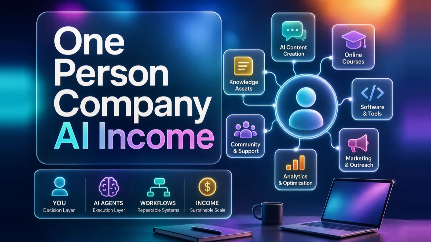 Glassmorphism map of a solopreneur directing AI agents toward income