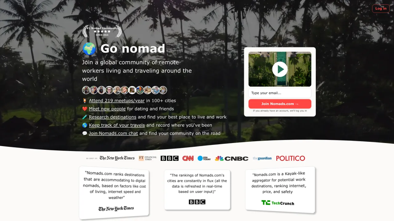 Nomad List, Pieter Levels' solo-built remote work community and curation site
