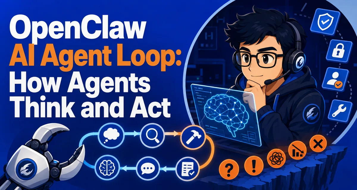 Cartoon avatar card cover for an OpenClaw operator's tour of the agent brain and its six-stage ReAct loop.