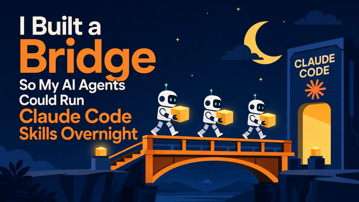 I Built a Bridge So My AI Agents Could Run Claude Code Skills Overnight technical illustration for AI Workflow Pro readers
