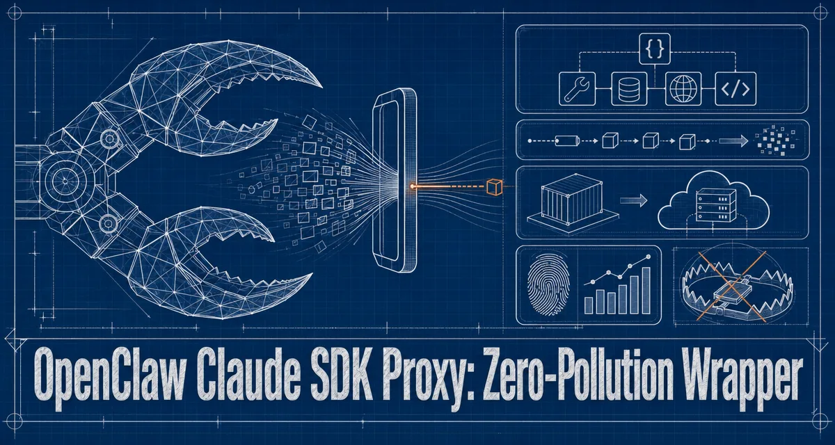Blueprint cover for an OpenClaw Claude SDK proxy that wraps the Claude SDK with zero-pollution prompt and native tool use.