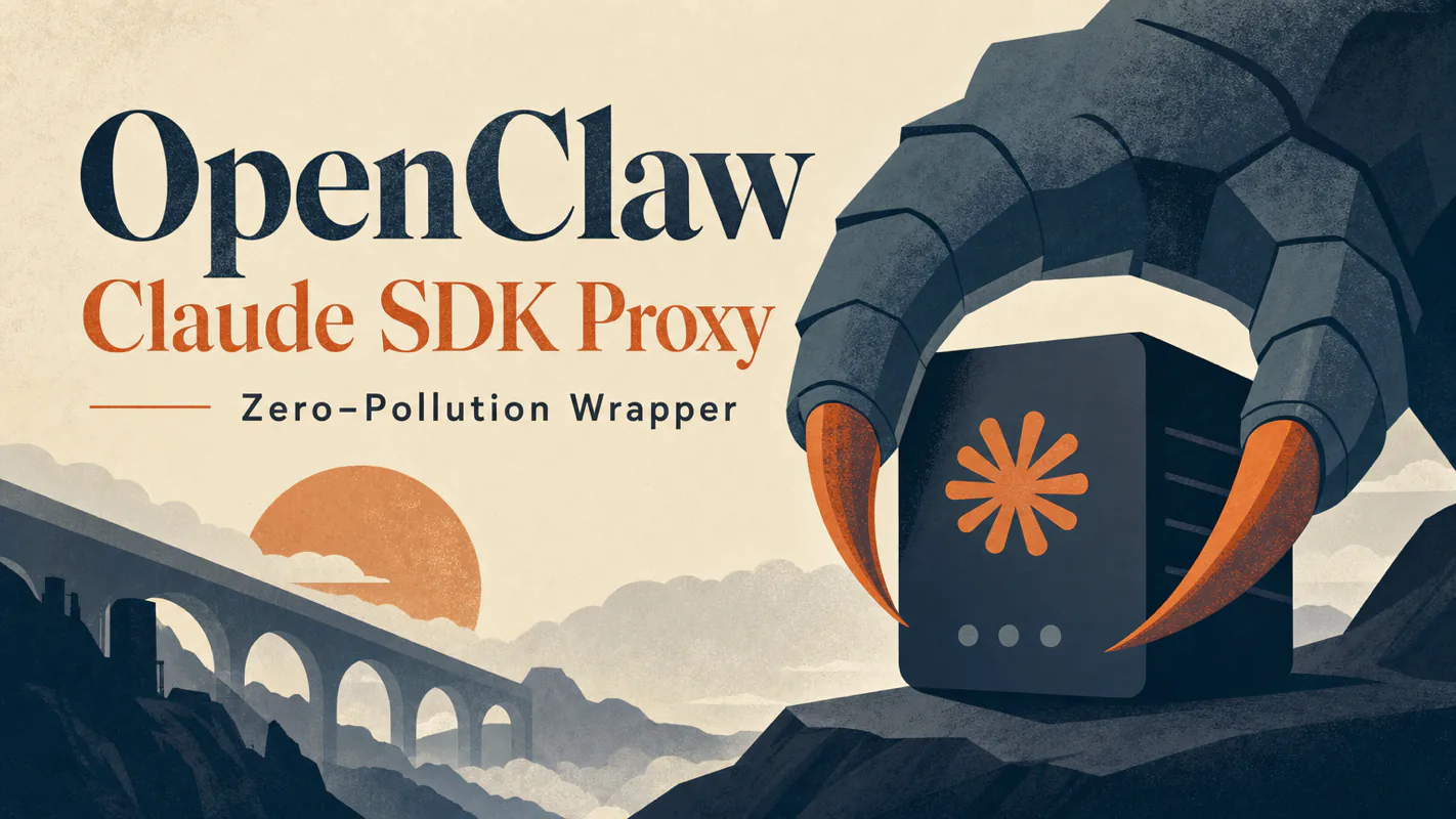 OpenClaw Claude SDK Proxy: Zero-Pollution Wrapper technical illustration for AI Workflow Pro readers
