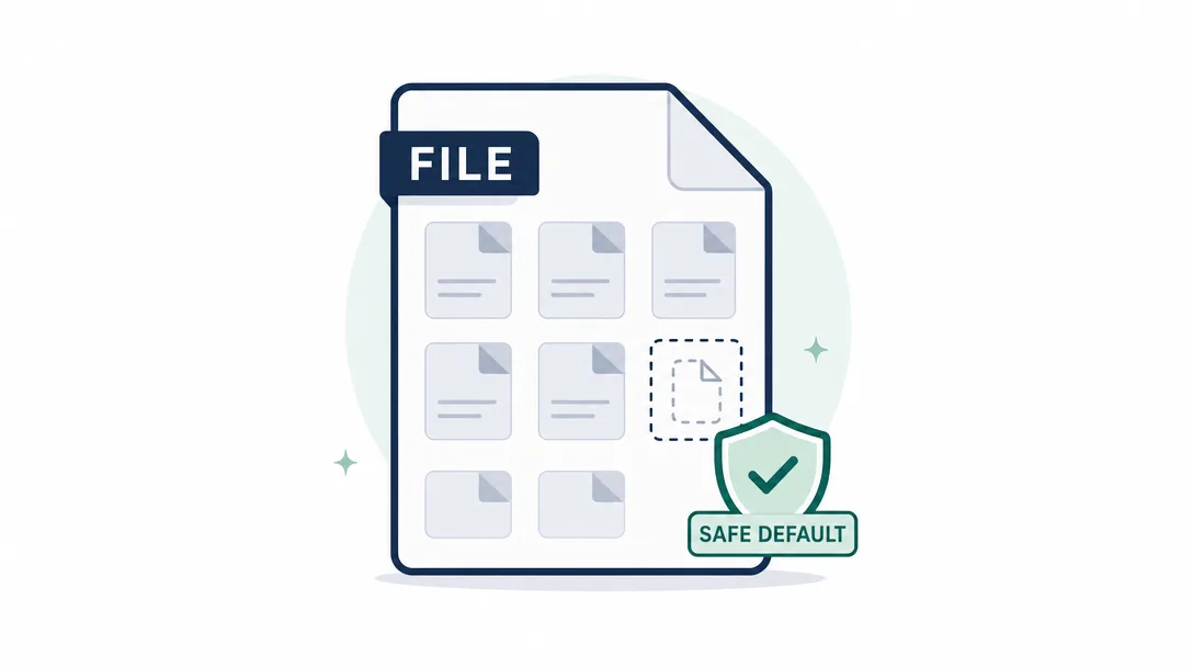 Icon illustration of the workspace fault-tolerance design where missing files degrade gracefully rather than crash.