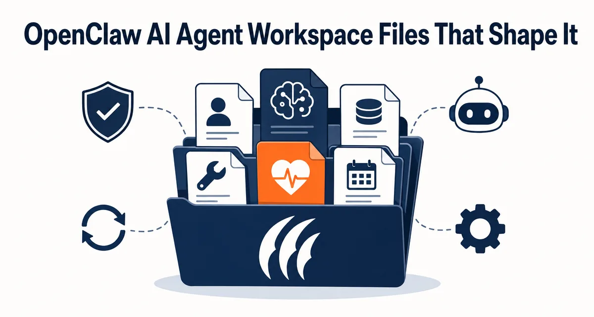 Icon illustration cover for an OpenClaw workspace primer that treats the agent as a folder of soul-defining files.