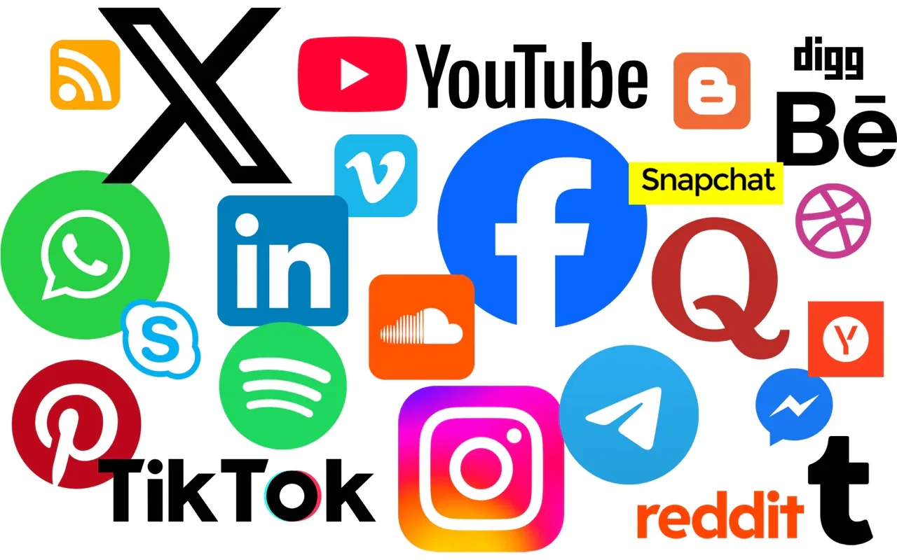 Logos of major social platforms compared in this guide