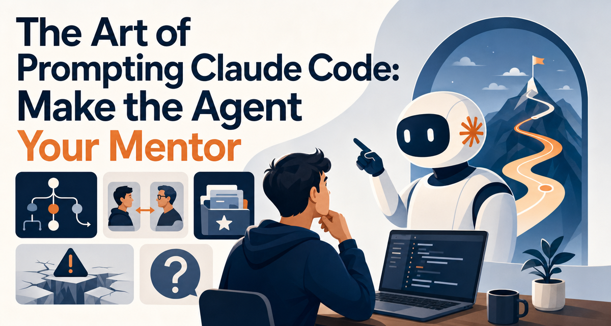Product illustration cover for nine prompting moves that turn a chatbot into a mentor-grade Claude Code agent.