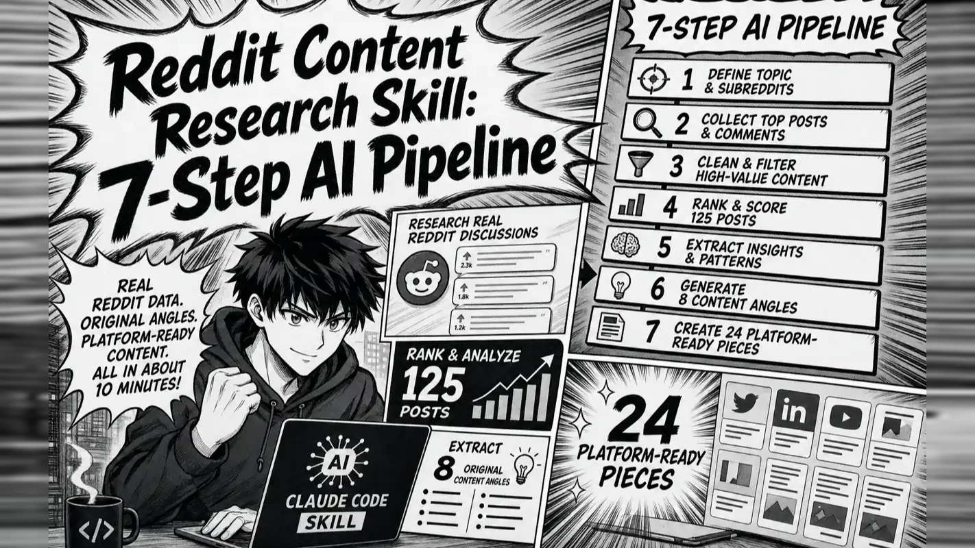 Retro manga Reddit research pipeline from 125 posts to 24 publishable pieces