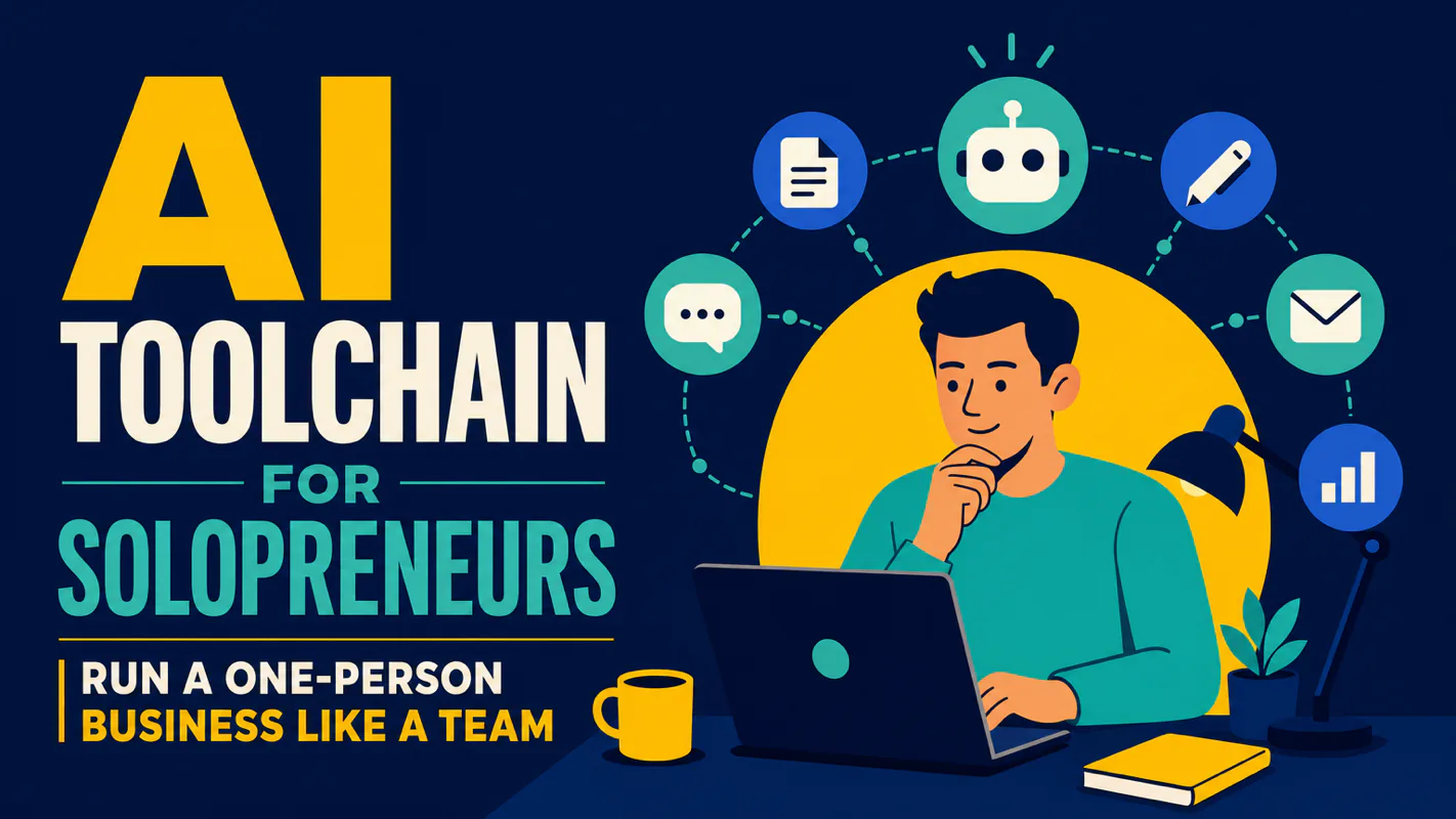 AI Toolchain for Solopreneurs: Run a One-Person Business Like a Team technical illustration for AI Workflow Pro readers