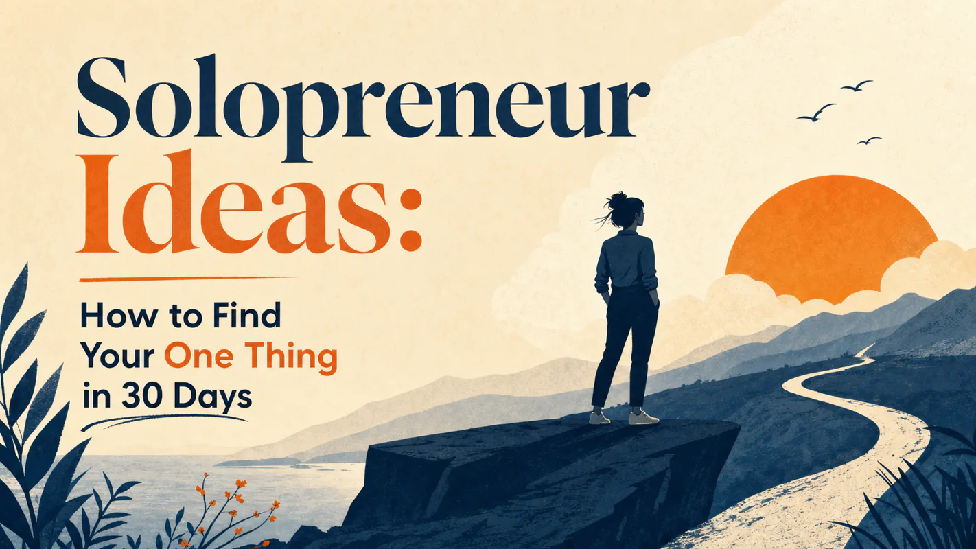 Solopreneur Ideas: How to Find Your One Thing in 30 Days technical illustration for AI Workflow Pro readers