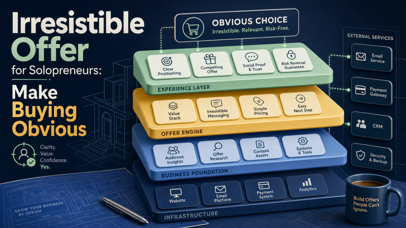 Irresistible Offer for Solopreneurs: Make Buying Obvious technical illustration for AI Workflow Pro readers