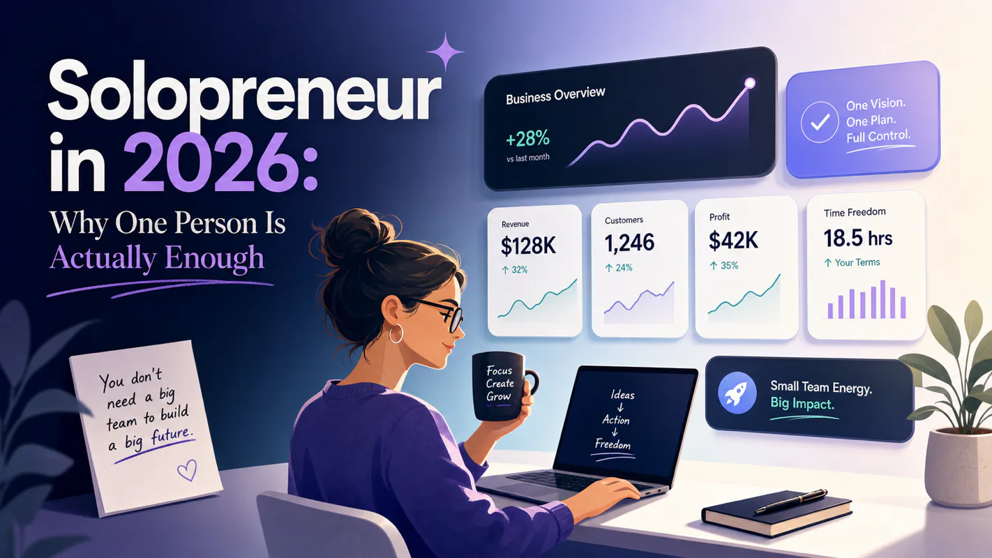 Solopreneur in 2026: Why One Person Is Actually Enough technical illustration for AI Workflow Pro readers