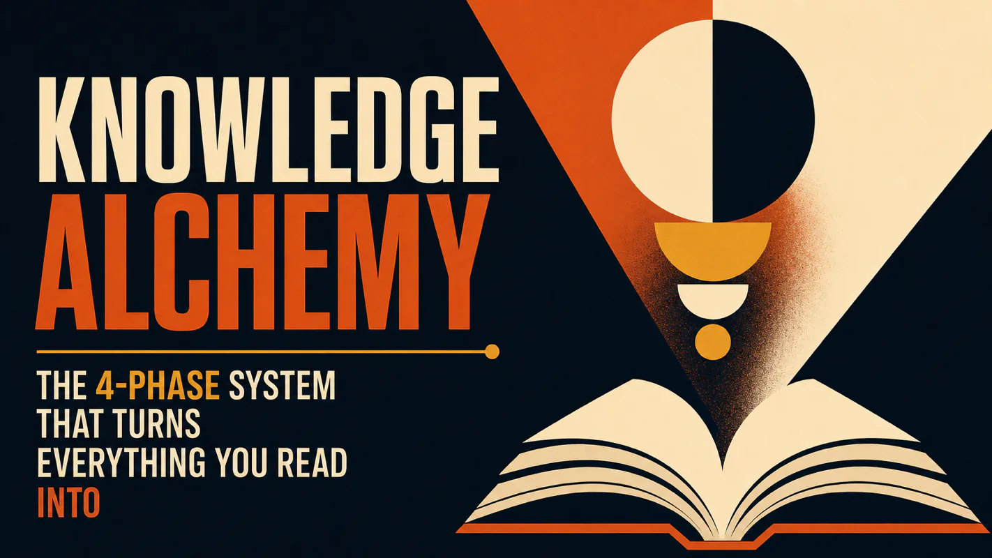 Knowledge Alchemy: The 4-Phase System That Turns Everything You Read Into Published Content technical illustration for AI Workflow Pro readers