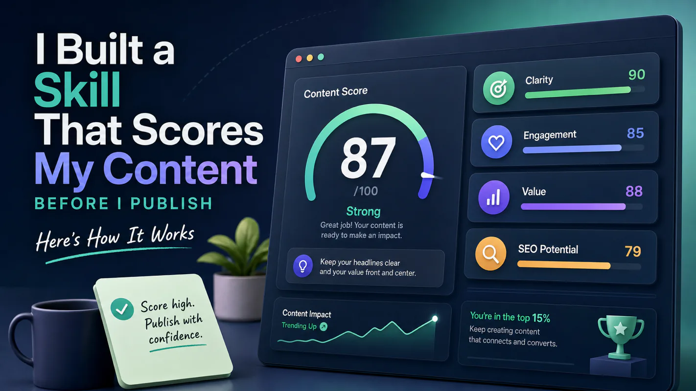 I Built a Skill That Scores My Content Before I Publish -- Here's How It Works technical illustration for AI Workflow Pro readers